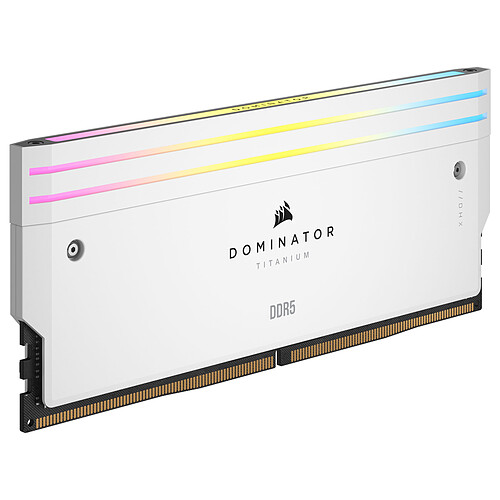 Corsair Dominator Titanium DDR5 RGB 64 Go (2 x 32 Go) 6600 MHz CL32 - Blanc pas cher