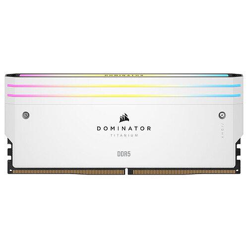Corsair Dominator Titanium DDR5 RGB 96 Go (2 x 48 Go) 6400 MHz CL32 - Blanc pas cher