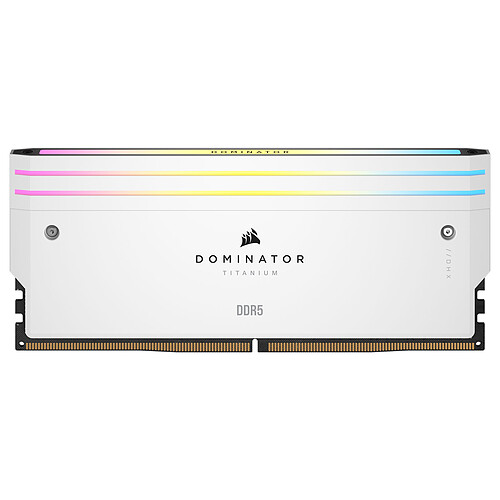 Corsair Dominator Titanium DDR5 RGB 32 Go (2 x 16 Go) 6000 MHz CL30 - Blanc pas cher