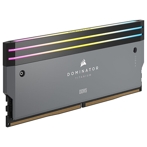 Corsair Dominator Titanium DDR5 RGB 64 Go (2 x 32 Go) 6000 MHz CL30 - Gris pas cher