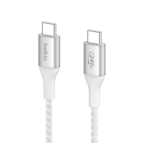Belkin Câble USB-C vers USB-C 240W - renforcé (blanc) - 2 m pas cher