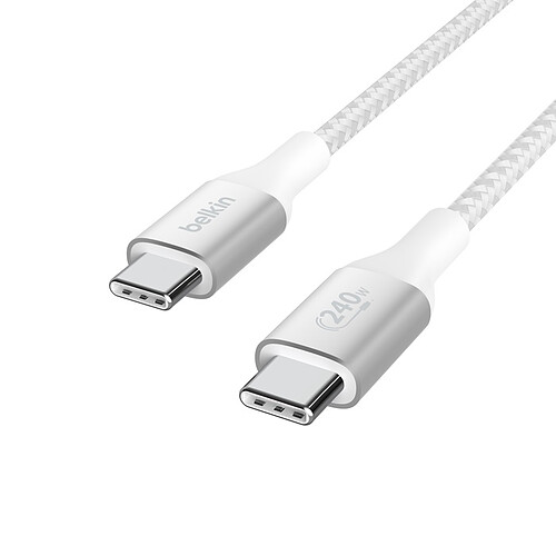Belkin Câble USB-C vers USB-C 240W - renforcé (blanc) - 2 m pas cher