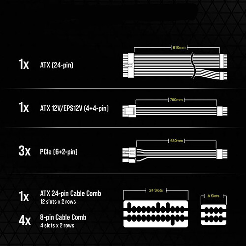 Corsair Premium Kit de Câble de démarrage type 5 Gen 5 - Blanc pas cher