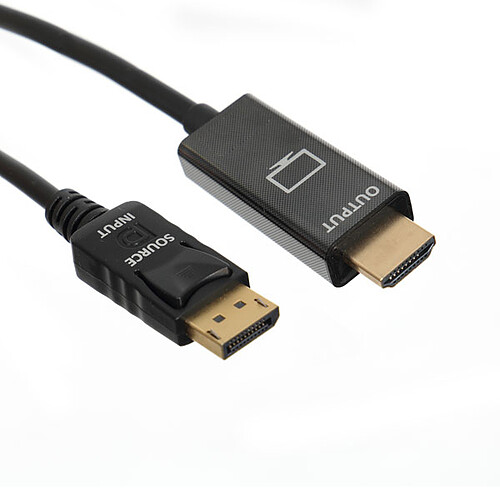 TEXTORM Câble DisplayPort vers HDMI blindé 4K - Mâle/Mâle - 1.8 M pas cher