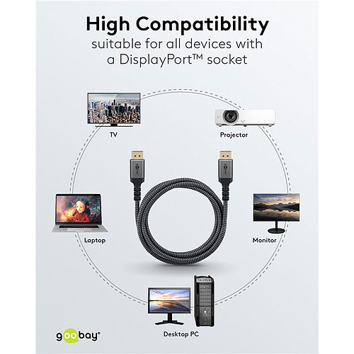 Goobay Plus Câble DisplayPort 1.4 8K (1 m) pas cher