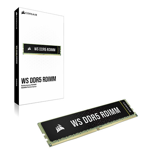 Corsair WS DDR5 RDIMM 64 Go (4 x 16 Go) 5600 MHz CL40 (CMA64GX5M4B5600Z40) pas cher