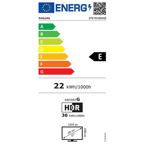 Philips 27" LED - 27E1N1600AE pas cher