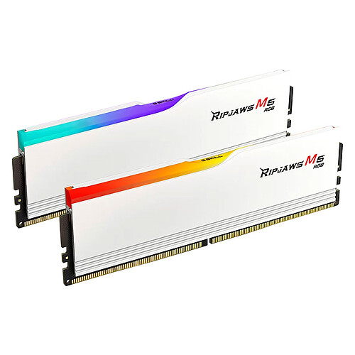 G.Skill Ripjaws M5 RGB 64 Go (2 x 32 Go) DDR5 6800 MHz CL34 - Blanc pas cher