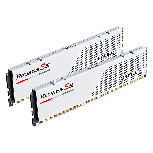 G.Skill RipJaws S5 Low Profile 32 Go (2 x 16 Go) DDR5 6000 MHz CL36 - Blanc pas cher