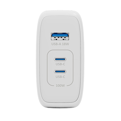 INOVU Chargeur Secteur USB-C 100 W Power Delivery GaN + TEXTORM Câble USB-C 3.1 Gen 2 (10 Gbps) - Mâle/Mâle - 1 M x2 pas cher