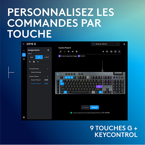 Logitech G G915X Noir (Tactile Version) pas cher