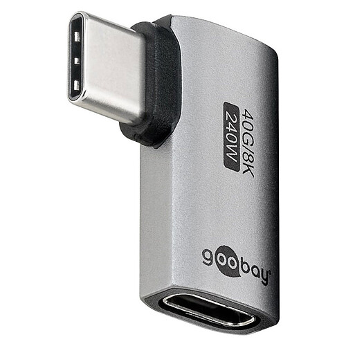 Goobay Adaptateur USB-C Mâle vers USB-C Femelle coudé à 90° pas cher