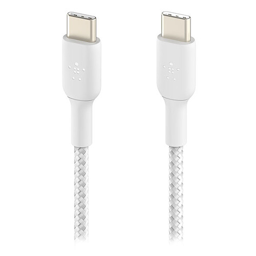 Belkin Câble USB-C vers USB-C renforcé 60 W (blanc) - 2 m pas cher