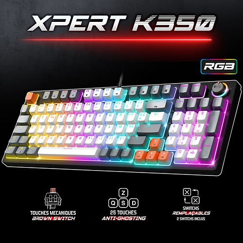 Spirit of Gamer Xpert-K350 (Blanc) pas cher