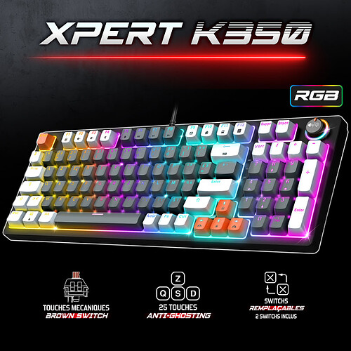 Spirit of Gamer Xpert-K350 (Noir) pas cher