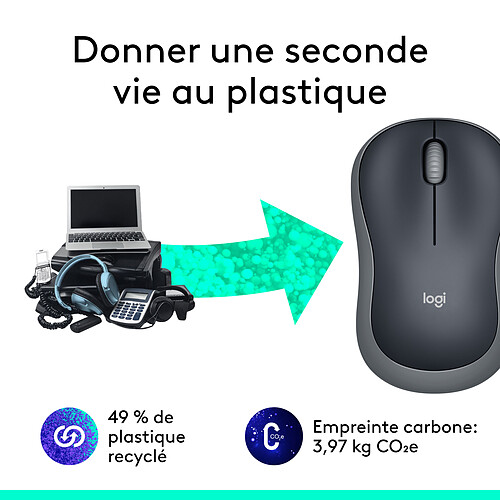 Logitech Wireless Mouse M185 (Gris) pas cher