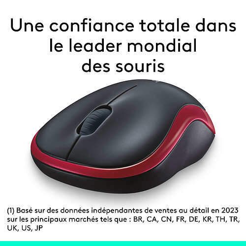 Logitech Wireless Mouse M185 (Rouge) pas cher