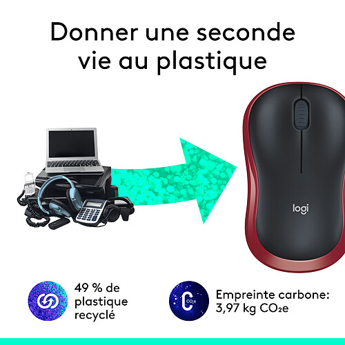 Logitech Wireless Mouse M185 (Rouge) pas cher