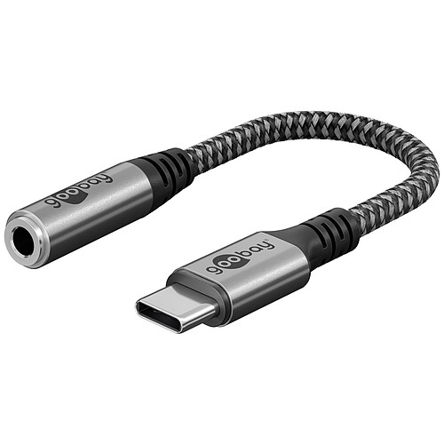 Goobay Câble USB-C vers Jack 3.5 mm (M/F) - 0.15 m - Noir/Gris pas cher