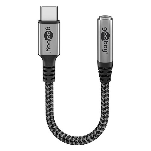 Goobay Câble USB-C vers Jack 3.5 mm (M/F) - 0.15 m - Noir/Gris pas cher