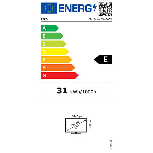 EIZO 42.5" LED - FlexScan EV4340X-BK pas cher