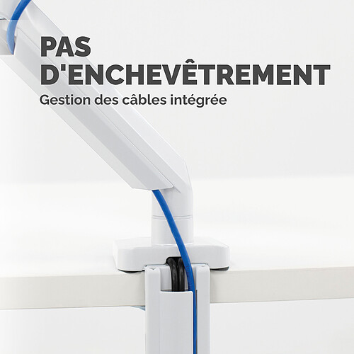 Fellowes Bras porte-écran simple Platinum Series - Blanc pas cher