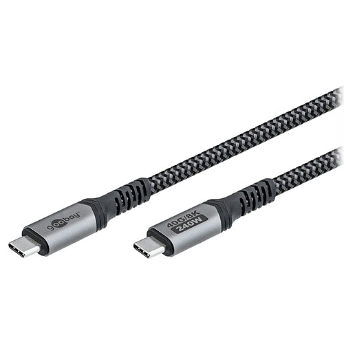 Goobay Câble Textile USB4 Type C (M/M) - Power Delivery - 0.5 m pas cher