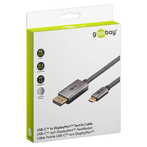 Goobay Câble Textile USB-C / DisplayPort 1,4 (M/M) - 1 m pas cher