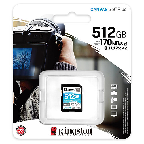 Kingston SD Plus Canvas Go! SDG3/512GB pas cher