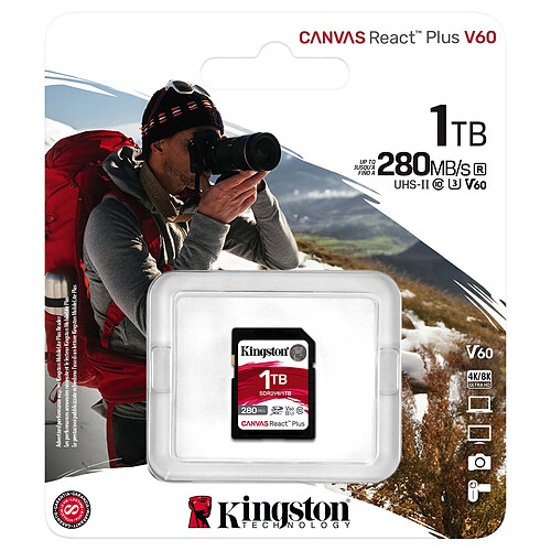 Kingston SD Canvas React Plus V60 SDR2V6/1TB pas cher