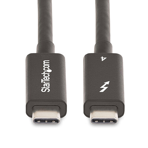 StarTech.com Câble Thunderbolt 4 (40 Gb/s) USB-C - Compatible Thunderbolt, USB et DisplayPort - PowerDelivery 100 W - M/M - 1 m - Noir pas cher