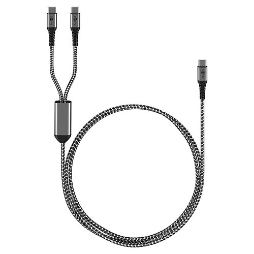 Goobay Câble Textile 1x USB-C vers 2x USB-C (M/M) - Power Delivery - 1.5 m pas cher
