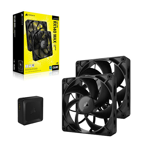 Corsair iCUE LINK RX140 MAX Dual Pack (Noir) pas cher
