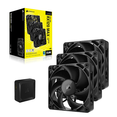 Corsair iCUE LINK RX120 MAX Triple Pack (Noir) pas cher