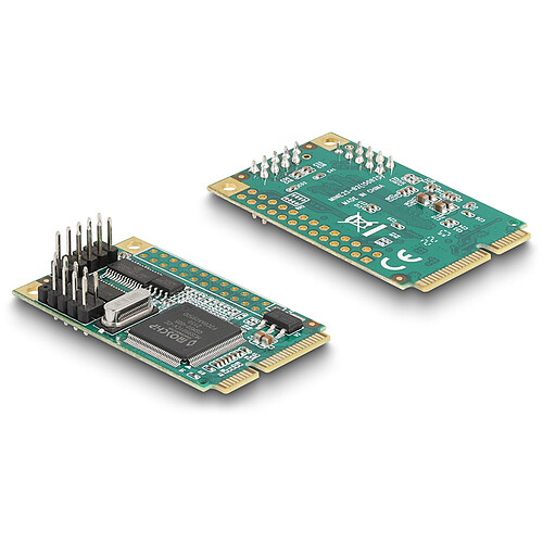 DeLock Carte Contrôleur Mini PCI-Express vers 2 ports RS-232 D-Sub pas cher