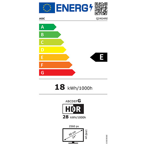 AOC 23.8" LED - Q24G4RE pas cher