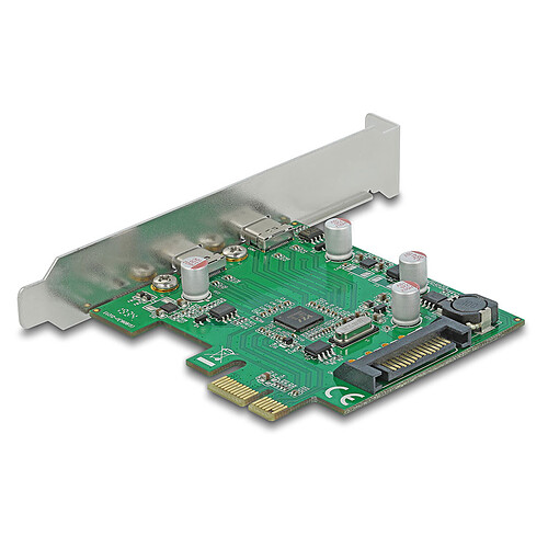 DeLock Carte Contrôleur PCI Express vers 2 ports USB-C 3.0 pas cher