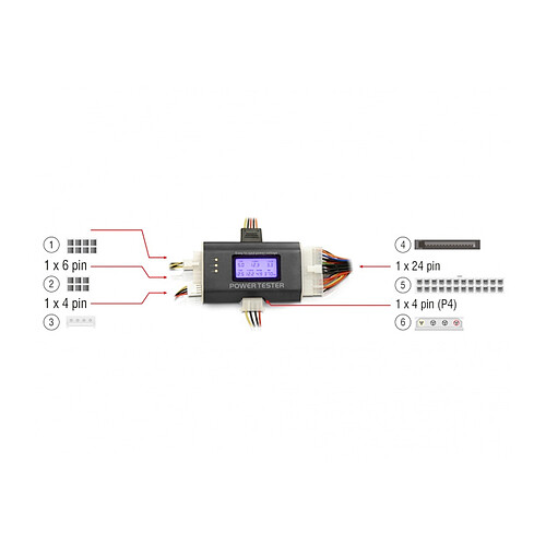 DeLock Testeur d'alimentation électrique autonome avec écran LCD pas cher