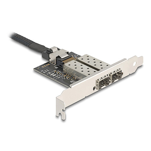 DeLock Carte réseau Mini PCI Express avec 2 ports SFP Gigabit Ethernet pas cher