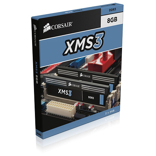Corsair XMS3 8 Go (2x 4 Go) DDR3 1600 MHz CL9 pas cher