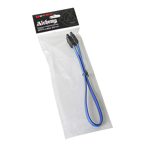 BitFenix Alchemy Blue - Câble SATA gainé 30 cm (coloris bleu) pas cher