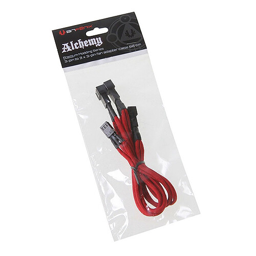 BitFenix Alchemy Red - Câble d'alimentation gainé - 3 pins vers 3x 3 pins - 60 cm pas cher