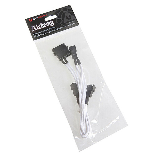 BitFenix Alchemy White - Câble d'alimentation gainé - Molex vers 3x 3 pins - 20 cm pas cher