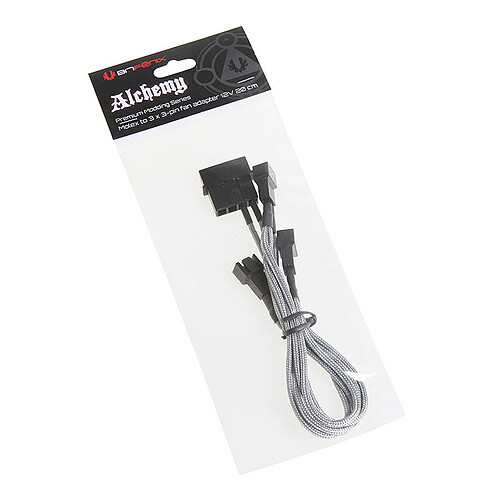 BitFenix Alchemy Silver - Câble d'alimentation gainé - Molex vers 3x 3 pins - 20 cm pas cher